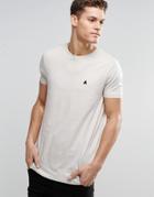 Asos Longline Logo T-shirt With Crew Neck In Beige - Cement