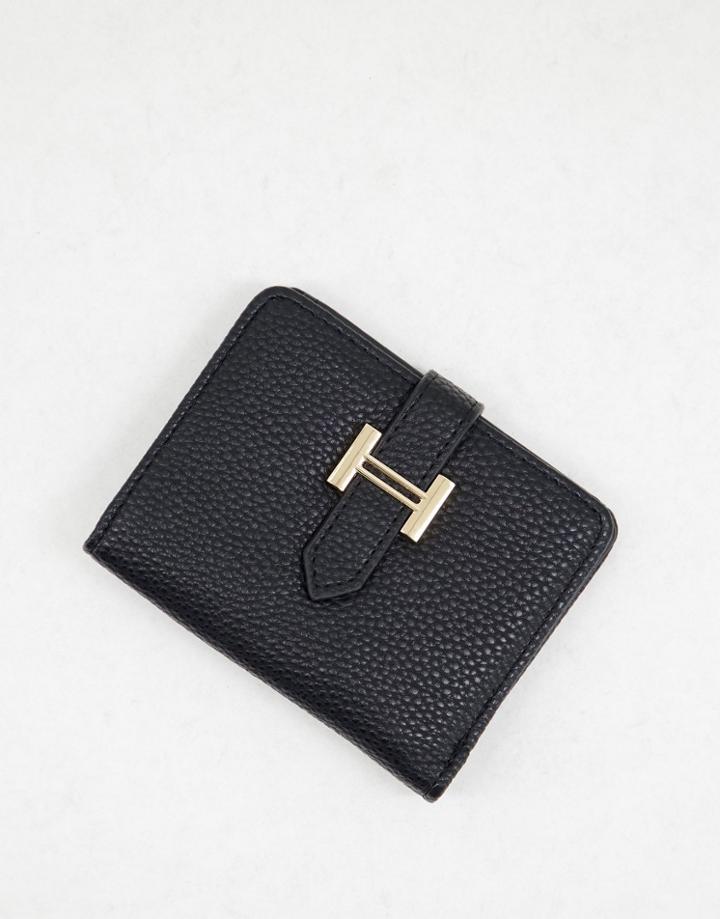 French Connection Small Wallet With Metal Closer N Black