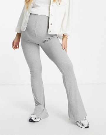 Missguided Maternity Ribbed Pants In Gray
