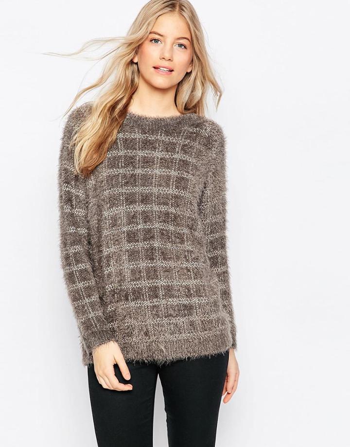 Ganni Claudia Checked Knit Sweater