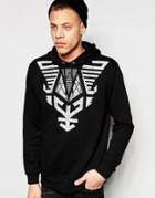 Asos Hoodie With Aztec Print In Black - Black