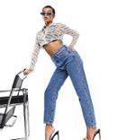Asyou 90's Straight Jean In Washed Gray-grey