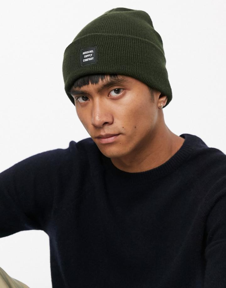 Herschel Supply Co Abbot Beanie In Dark Khaki-green