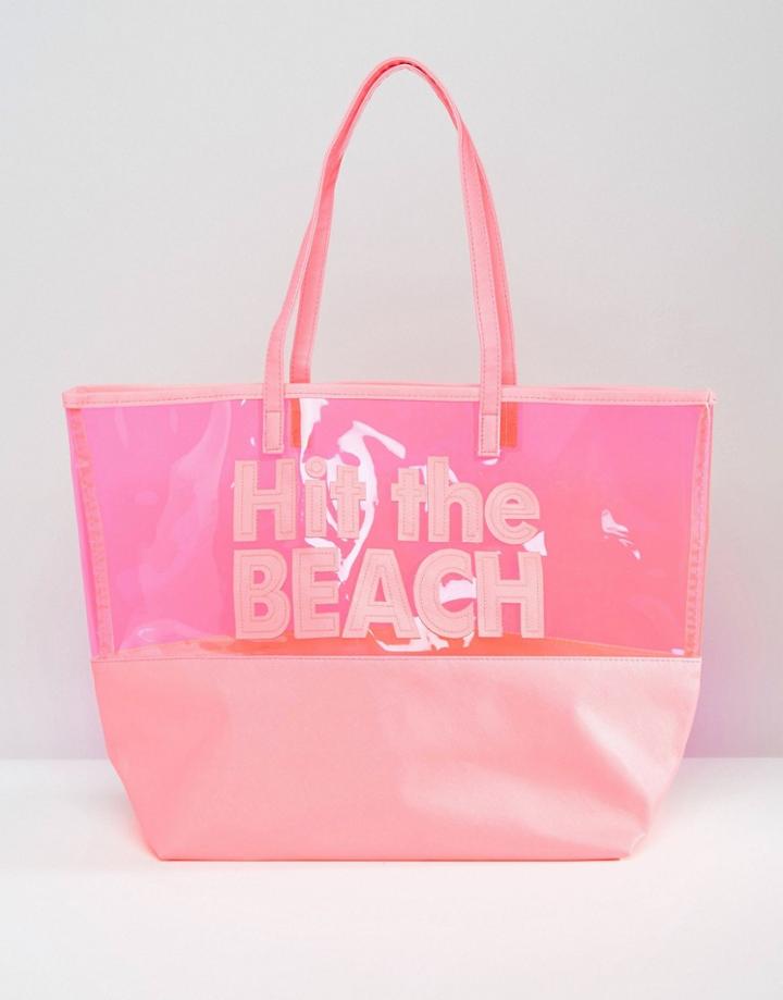 South Beach Hit The Beach Tote Bag - Pink