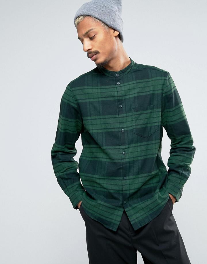 Weekday Wilson Overdye Check Shirt - Green
