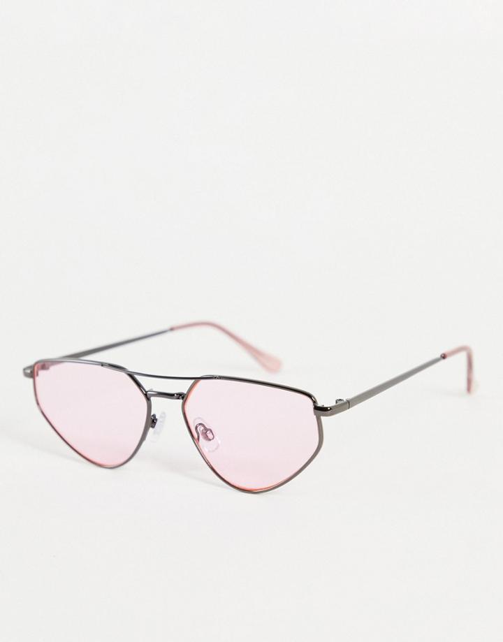 Madein. Double Brow Aviator Sunglasses-pink