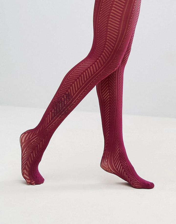 Gipsy Chevron Crochet Tights - Purple