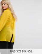 Alice & You High Neck Top With Button Back Detail - Yellow