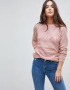 Qed London Thick Knit Sweater - Pink