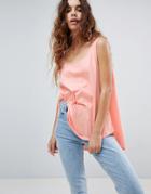 Asos Tank In Swing Fit With Scoop Hem - Orange