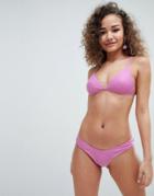 Le Palm Mix And Match Triangle Bikini Top - Purple