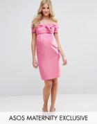 Asos Maternity Bow Front Dress - Pink