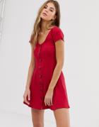 Hollister Ribbed Mini Dress-red