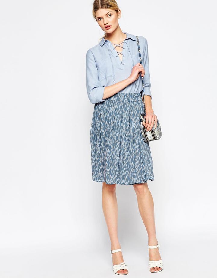 Ganni Mesdames Floral Print Georgette Skirt - Provincial Bean