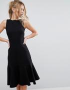 Closet Peplum Hem Sleeveless Midi Dress - Black