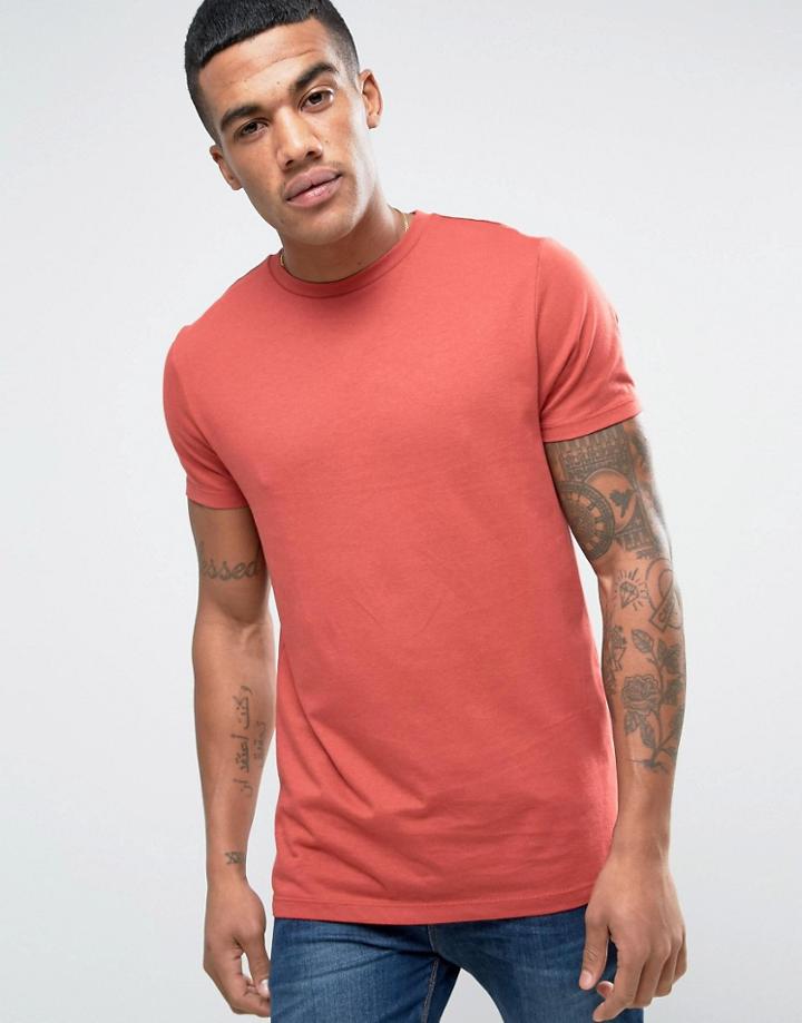 Asos T-shirt In Orange With Crew Neck - Orange