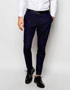 Selected Homme Exclusive Pin Dot Suit Pants In Skinny Fit - Navy