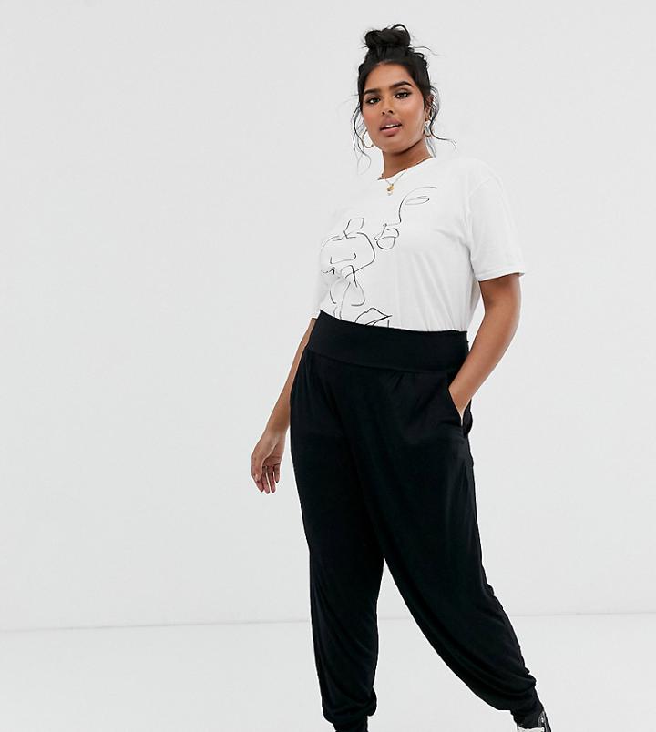 Asos Design Curve Ultimate Jersey Harem Pants - Black