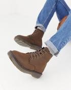 Bershka Lace Up Boot In Brown With Chunky Sole - Brown
