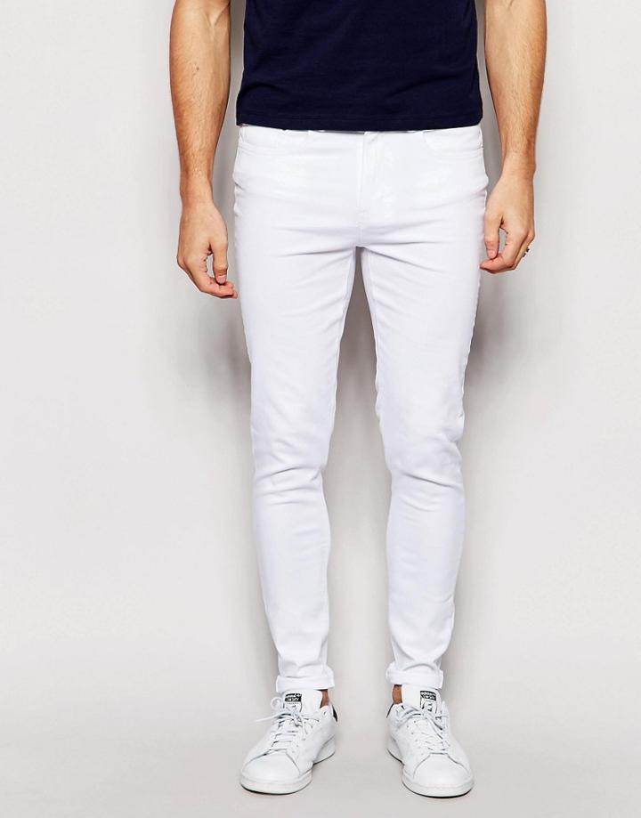 Waven Jeans Royd Extreme Super Skinny Fit Mid Rise White - White