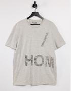 Selected Homme Relaxed T-shirt With Cph Back Print In Gray Heather-grey