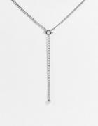 Topshop T Bar Chunky Chain Necklace In Silver