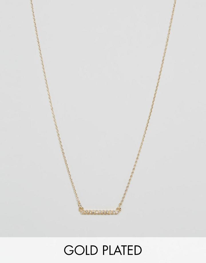 Nylon Gold Plated Bar Necklace - Gold Plated