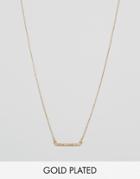 Nylon Gold Plated Bar Necklace - Gold Plated