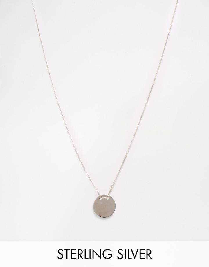 Lavish Alice Sterling Silver Small Circle Pendant Necklace - Silver