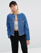 This Is Welcome Rip It Up Denim Jacket - Blue