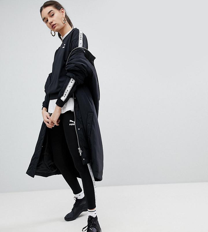 Puma Exclusive To Asos Taped Side Stripe Leggings In Black - Black