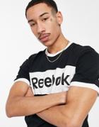 Reebok Te Ll Blocked Short Sleeve T-shirt In Black