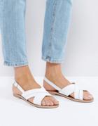 New Look Cross Front Slingback Sandals - White