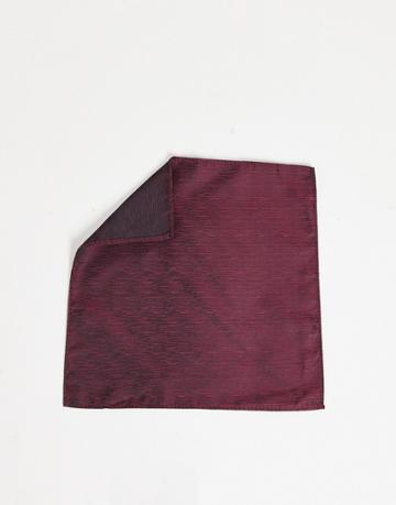 French Connection Plain Pocket Square In Burgundy-red