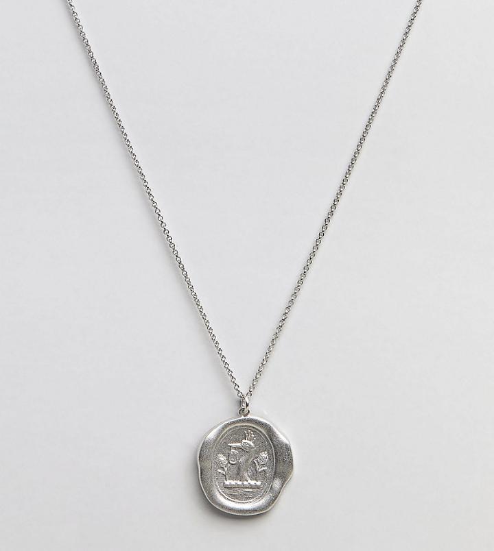 Serge Denimes Padlock Pendant Necklace In Sterling Silver With Matte Finish - Silver