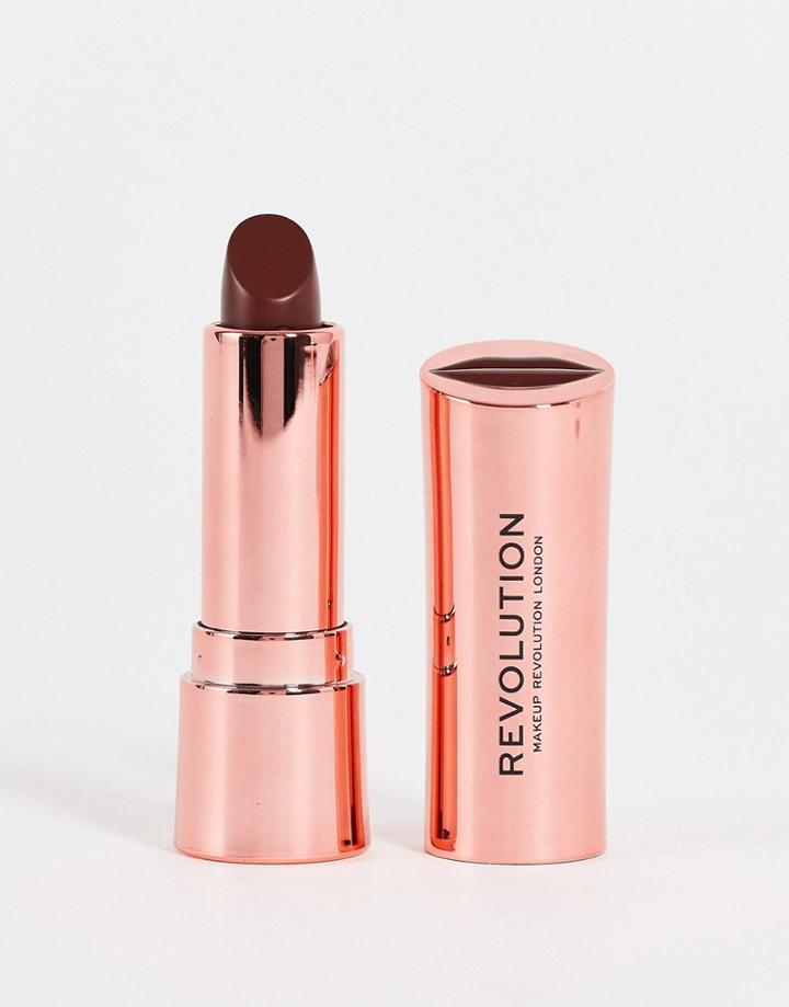 Revolution Satin Kiss Lipstick - Brown Sugar-red