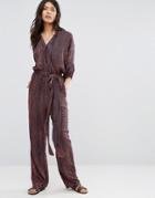 Pepe Jeans Donny Print Jumpsuit - Red