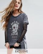 Religion Born To Ride Washed T-shirt - Black