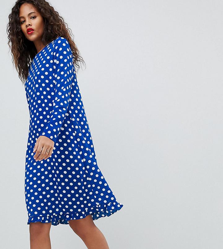 Y.a.s Tall Dotti Polka Dot Dress-navy