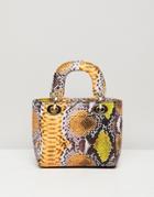 Sacred Hawk Bag In Mixed Snake Print - Yellow