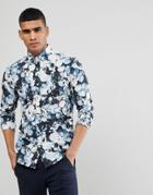 Selected Homme Slim Fit Smart Shirt With All Over Print - Black