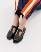 Asos Design Method Chunky Leather Flat Shoes - Black