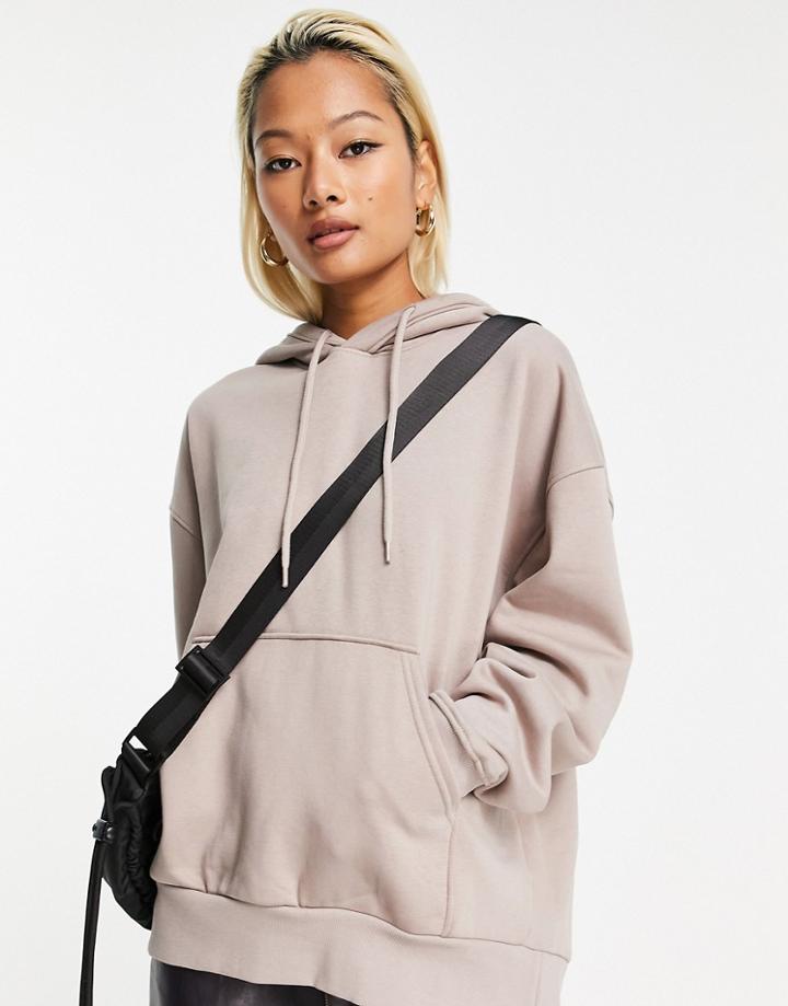 Weekday Alisa Organic Cotton Hoodie In Mole-brown