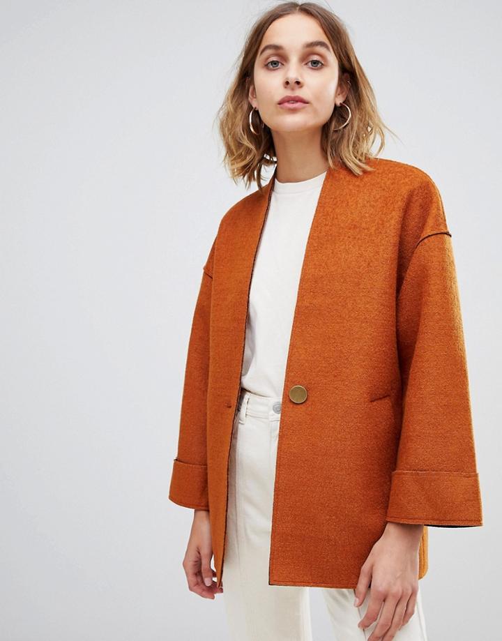 Warehouse Short Bonded Coat In Tan - Tan