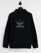 Adidas Originals Quarter Zip Boyfriend Fit Fleece In Black