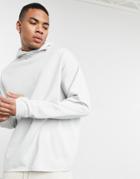 Asos Design Oversized Hoodie With Square Pockets In Pale Gray-grey