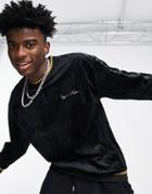 Liquor N Poker Sweatshirt In Black Velour With Gold Trim - Part Of A Set