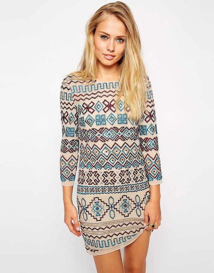 Needle & Thread Multi Lace Stitch Dress - Multi