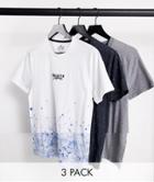 Hollister Exclusive To Asos 3 Pack Central Logo Crew Neck T-shirt In Multi