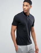 Produkt Polo Shirt With Twin Tip Collar - Black